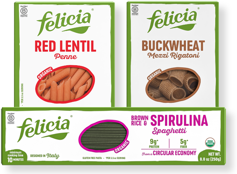 Buckwheat Mezzi Rigatoni With Pesto & Cherry Tomatoes